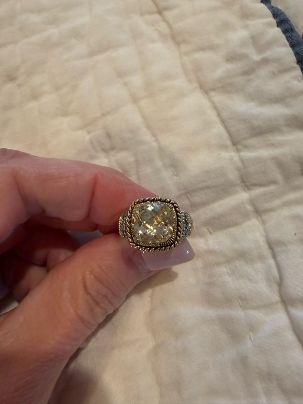 Lia Sophia Gold-Tone Ring with Champagne Crystal